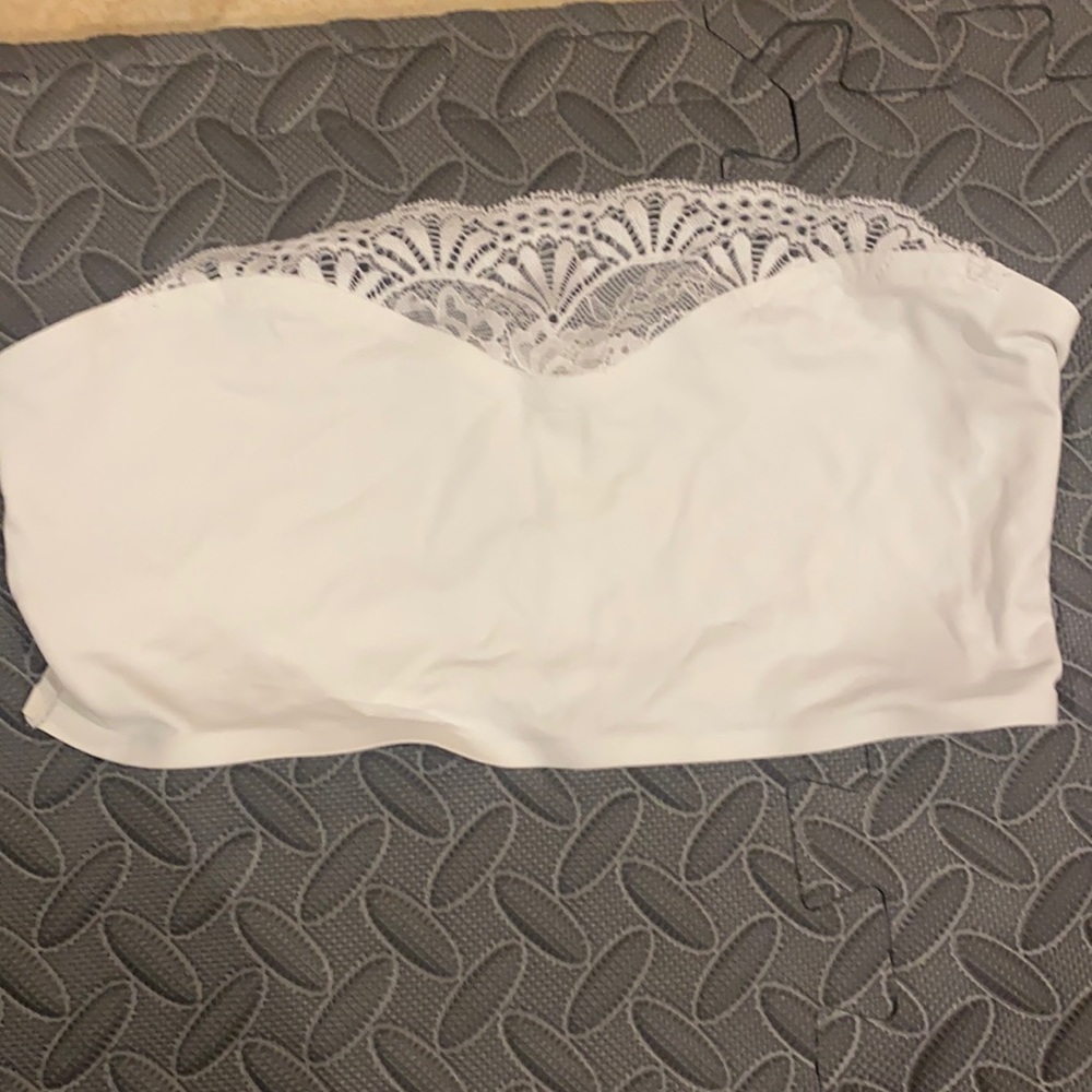strapless bra lace white